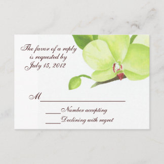 Carte rsvp orchidée verte