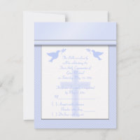 Carte RSVP Pale Blue Stripe First Holy Communion