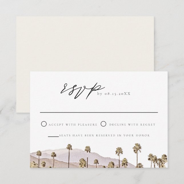 Carte RSVP PALM SPRINGS California Mountain Skylin (Devant / Derrière)