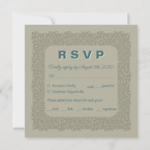 Carte RSVP personnalisée vintage élégant dentelle 