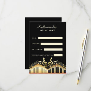 Carte RSVP Piano Abstraite