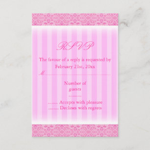 Carte RSVP Pink Stripe Sweet16