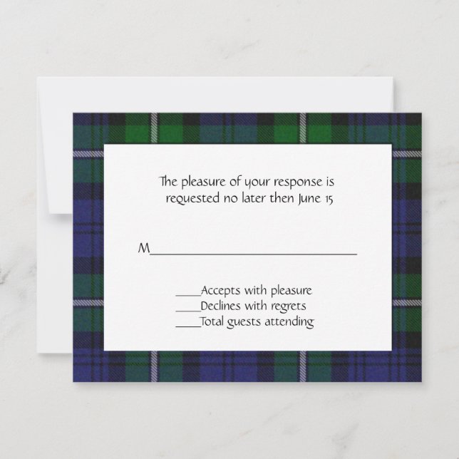 Carte RSVP Plaid Forbes (Devant)