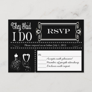 Carte RSVP Post Mariage Chalkboard