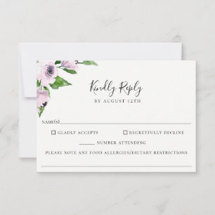Carte RSVP pour allergie alimentaire aux Mariages 