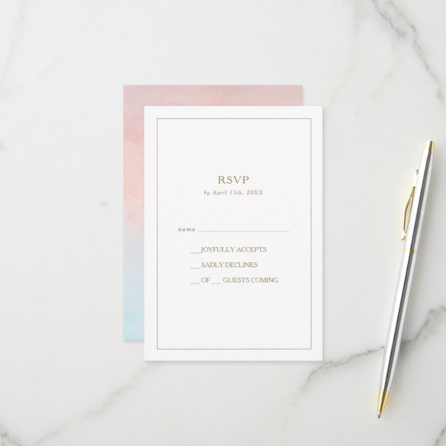 Carte RSVP pour coucher d'été (Devant/Arrière en situation)