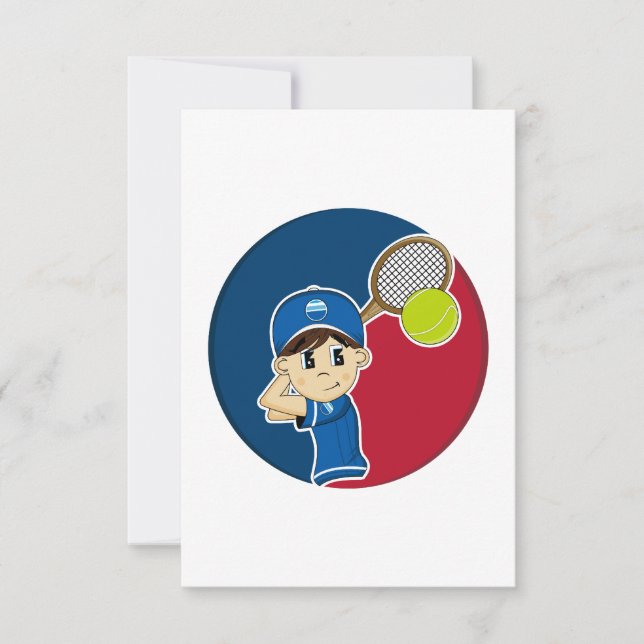 Carte RSVP pour garçon de Tennis mou (Devant)