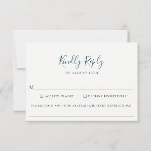 Carte RSVP pour l'allergie alimentaire Mariage ble