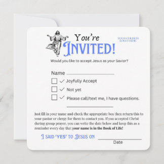Carte RSVP pour le salut de l'église - personnalis