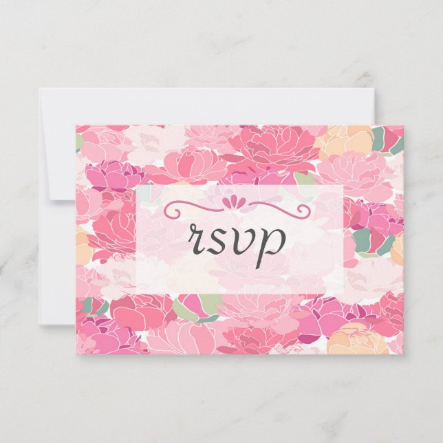 Carte RSVP pour les invitations florales (Devant)