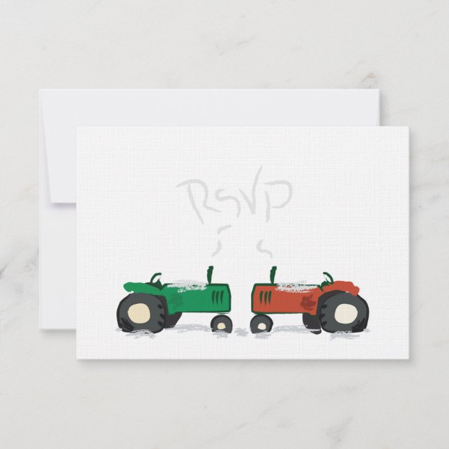 Carte RSVP pour mariage à la ferme d'hiver (Devant)