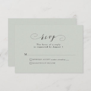 Carte RSVP pour mariage vert à la sauge