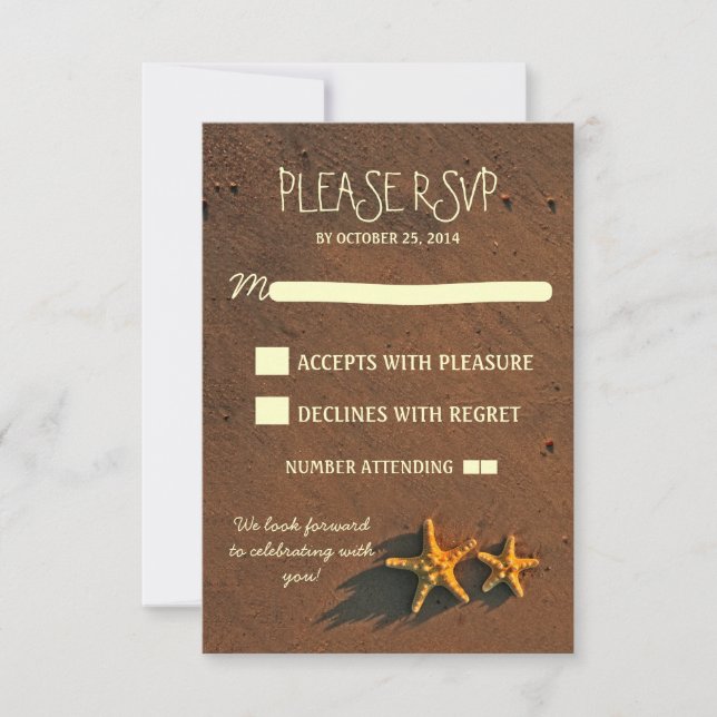 Carte RSVP pour mariée à la plage moderne (Devant)