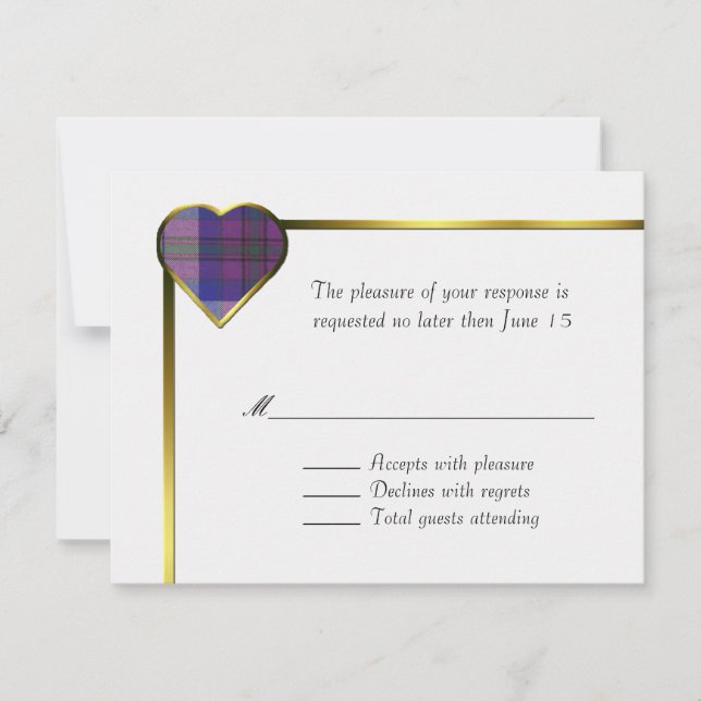 Carte RSVP Pride of Scotland Heart (Devant)