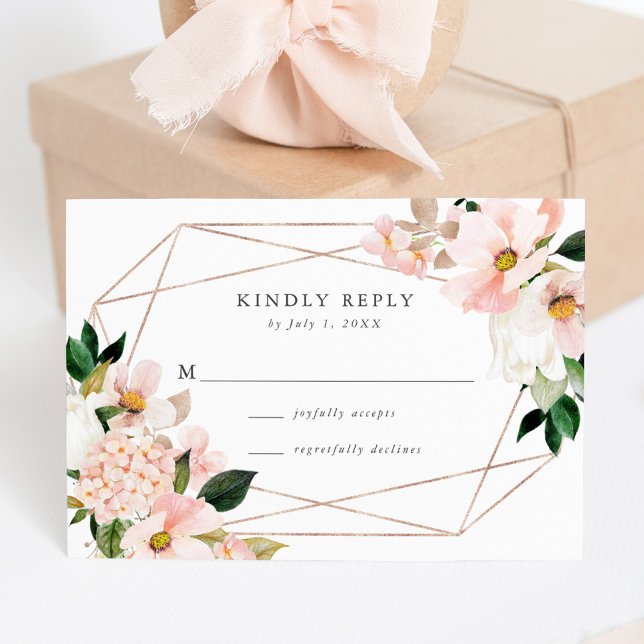 Carte RSVP Printemps Blush Floral Wedding (Créateur téléchargé)