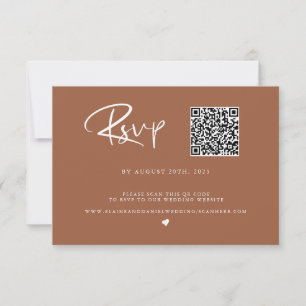 Carte RSVP QR Code Terra Cotta Photo