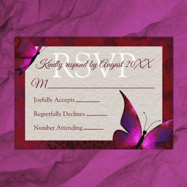 Carte RSVP Quinceañera (Red and pink quinceanera rsvp card for elegant red quinceanera invitations )