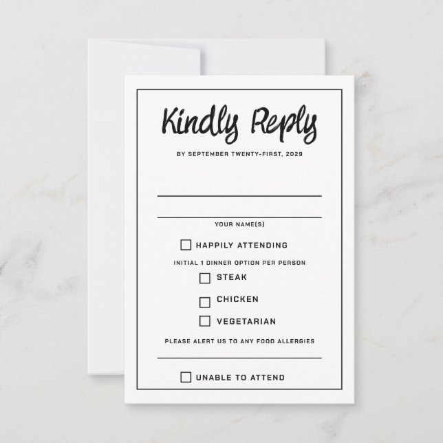 Carte RSVP Rainbow Burst Food Choix (Devant)
