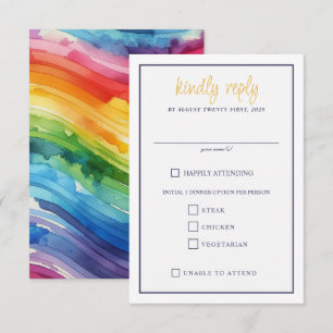 Carte RSVP Rainbow Cake Food Choix