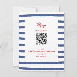 Carte RSVP Red Blue East Coast de phare rayé