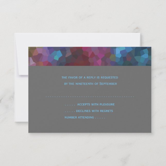 Carte RSVP Red Purple Blue Grey Résumé Conception (Dos)