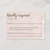 Carte RSVP répondez au blush moderne
