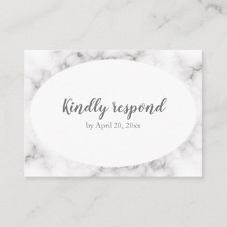 Carte RSVP répondez au marbre moderne