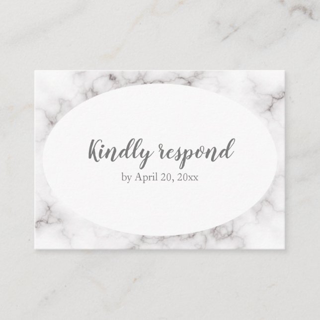 Carte RSVP répondez au marbre moderne (Devant)