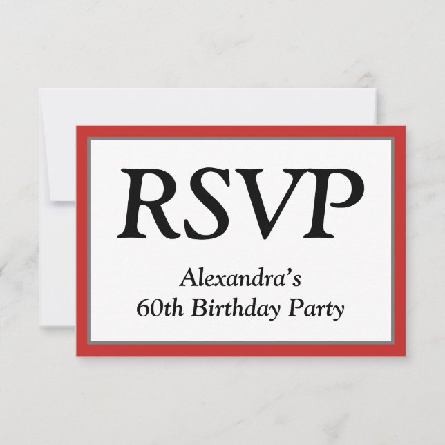 Carte "RSVP" respectueuse, propre et élégante (Devant)
