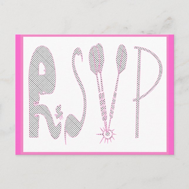 Carte RSVP rose (Devant)