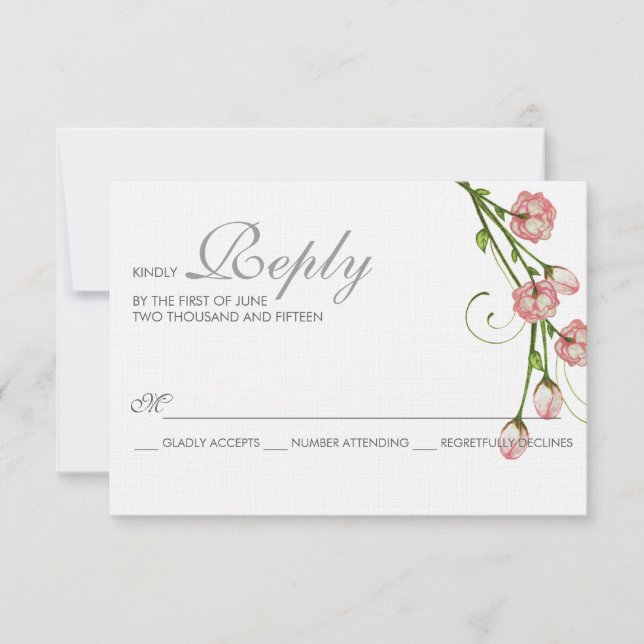 Carte RSVP Rose de jardin (Devant)