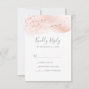 Carte RSVP rose Gold Watercolor simple