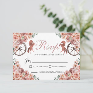 Carte RSVP rose Gold Western Quinceanera