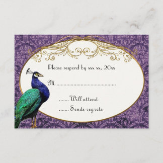 Carte RSVP Royal Peacock Purple