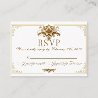 Carte RSVP royale dorée