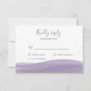 Carte RSVP RSVP à brosse violette poussiéreuse cou
