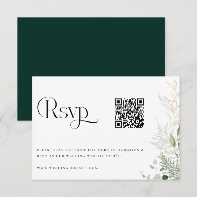 Carte RSVP RSVP Mariage de forêt sauvage (Devant / Derrière)