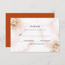 Carte RSVP RSVP pour mariage blanc et rouille des 