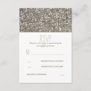 Carte RSVP RSVP pour mariage de bébé rustique