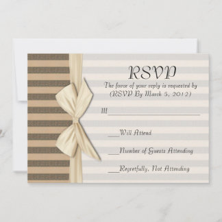 Carte RSVP ruban simple et élégante