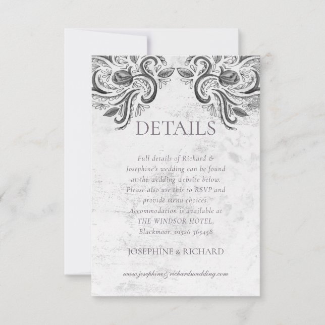 Carte RSVP Russe Collection Rose (Devant)