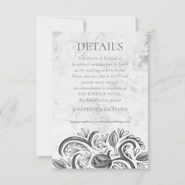 Carte RSVP Russe Collection Rose (Devant)