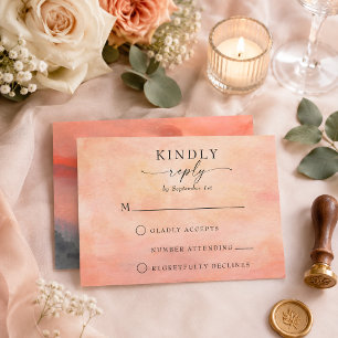 Carte RSVP Russe Rocher Coucher de soleil
