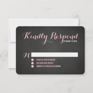 Carte RSVP Rustic Blush Script Wedding
