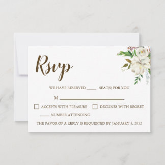 Carte RSVP Rustic Elegance Wedding
