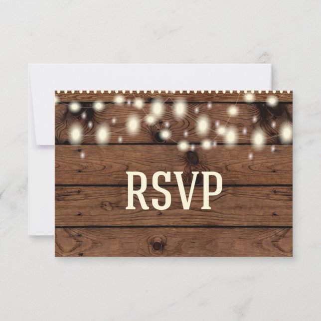 Carte RSVP Rustique, Carte RSVP Mariage (Devant)