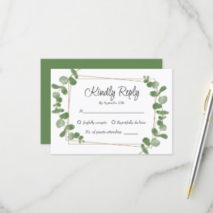Carte RSVP Rustique Chic Sage Green Eucalyptus