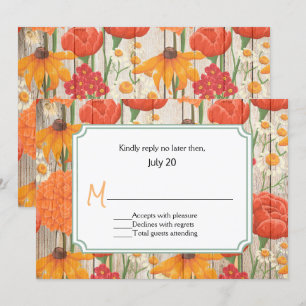 Carte RSVP Rustique Orange Floral Wedding