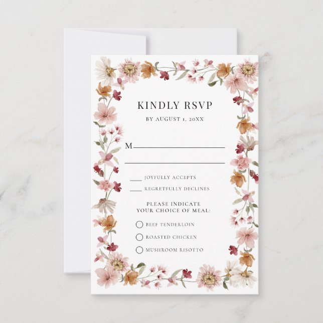 Carte RSVP Rustique Repas (Devant)
