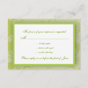 Carte RSVP Sage Green Damask